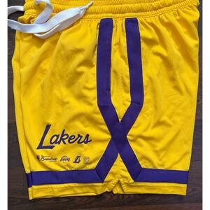 Nike Lakers Yellow and Purple Athletic Shorts